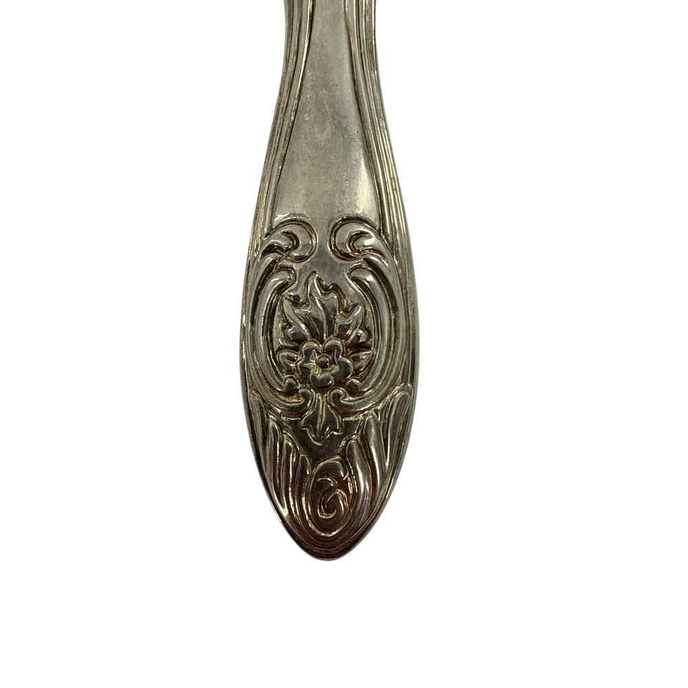 Vintage Vanity Set Women Silver Plated Floral Repousse Mirror Brush Comb 3pc